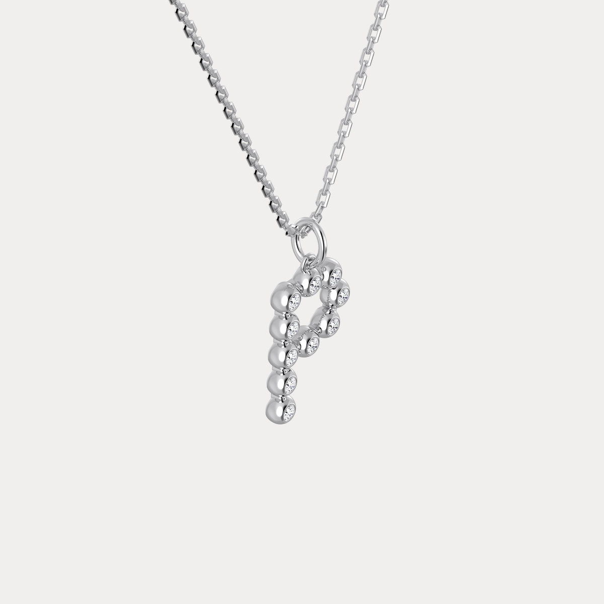 Sterling Silver Initial Letter Necklace – Bubble Pendant - Necklaces