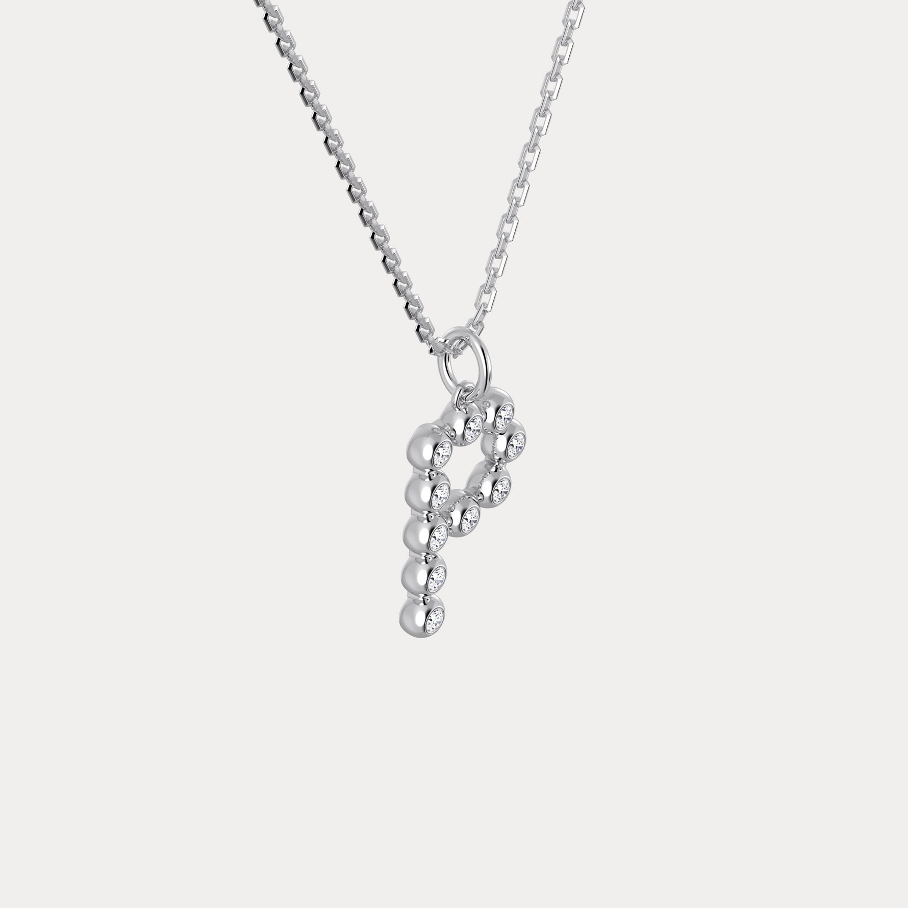 Sterling Silver Initial Letter Necklace – Bubble Pendant - Necklaces