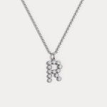 Sterling Silver Initial Letter Necklace – Bubble Pendant - Necklaces