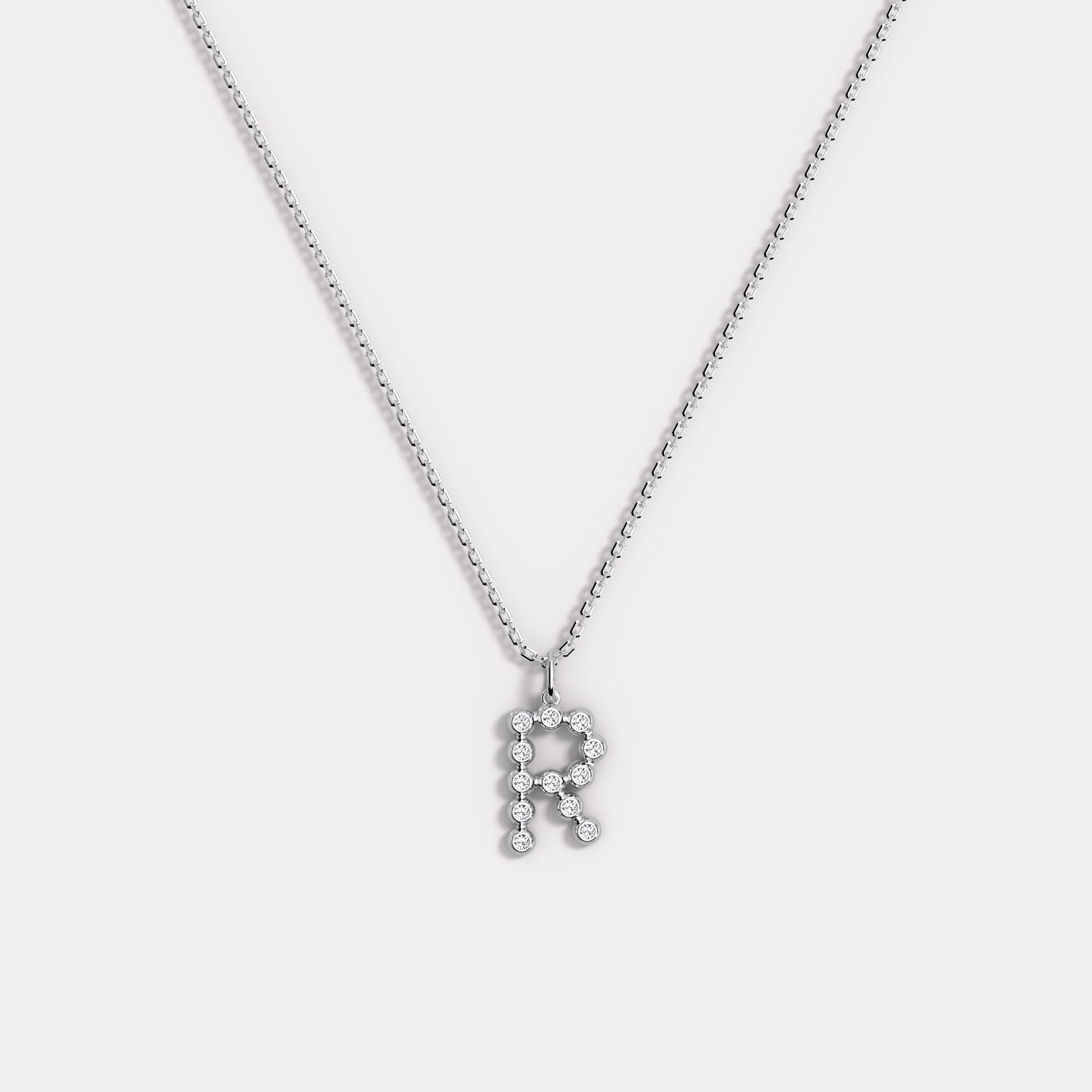 Sterling Silver Initial Letter Necklace – Bubble Pendant - Necklaces