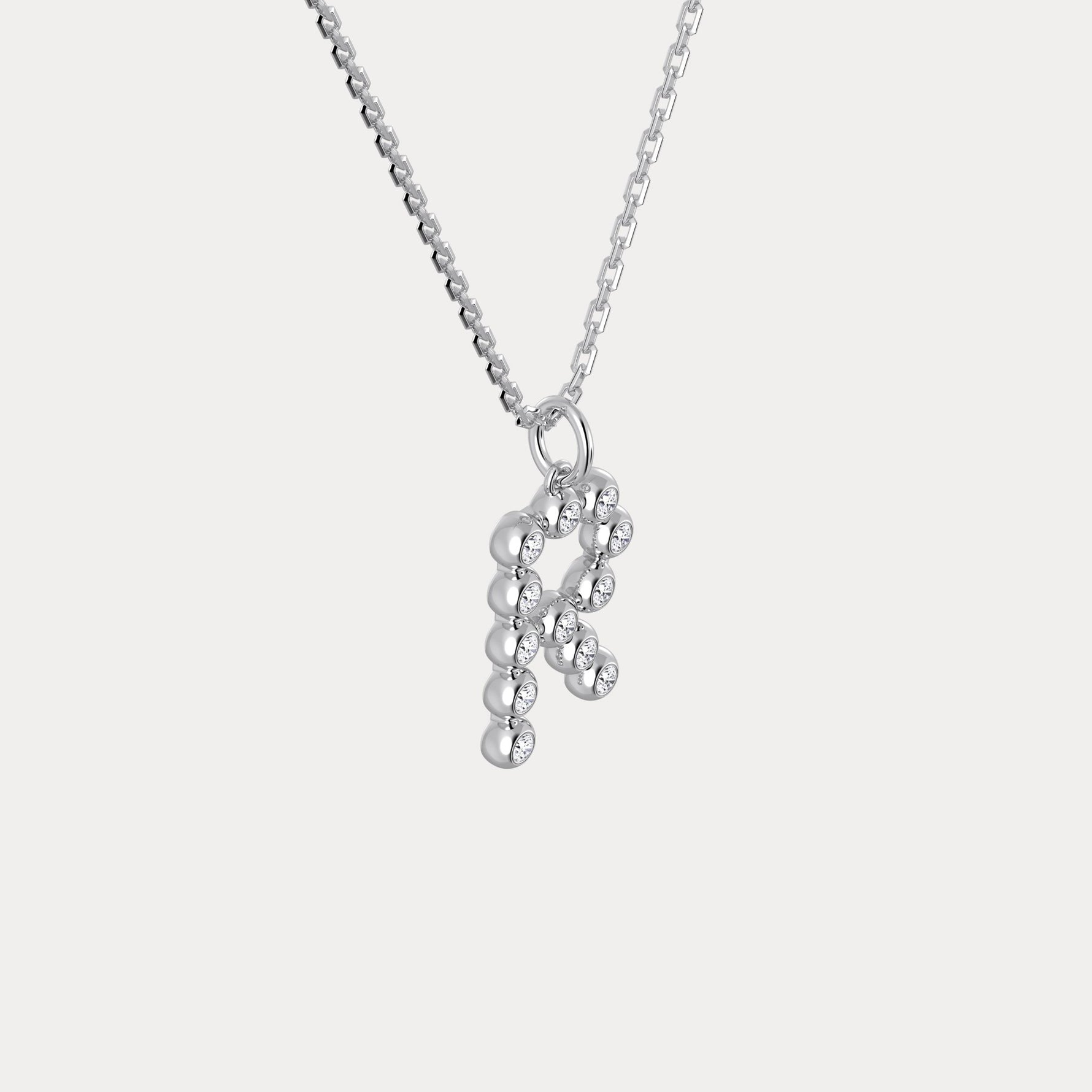 Sterling Silver Initial Letter Necklace – Bubble Pendant - Necklaces