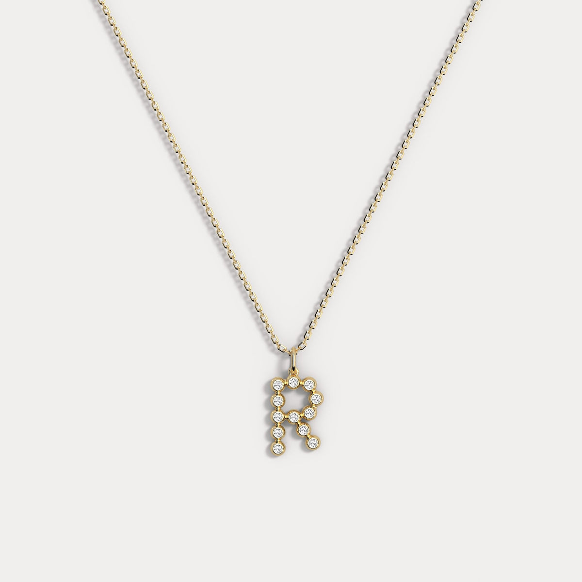 Sterling Silver Initial Letter Necklace – Bubble Pendant - Necklaces