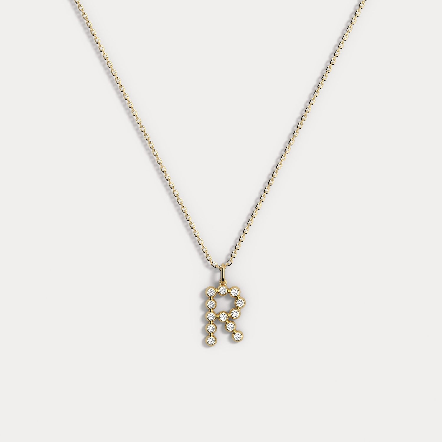 Sterling Silver Initial Letter Necklace – Bubble Pendant - Necklaces
