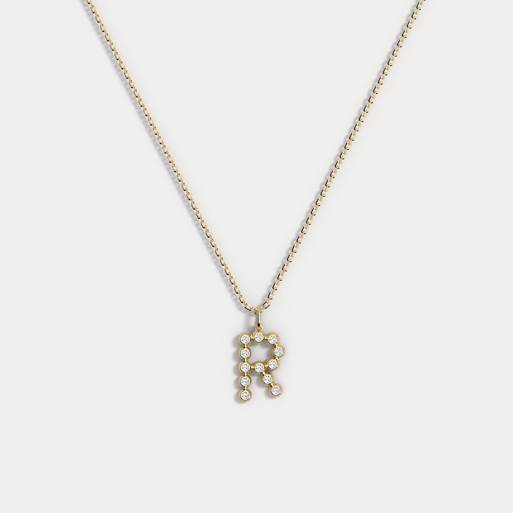 Sterling Silver Initial Letter Necklace – Bubble Pendant - Necklaces