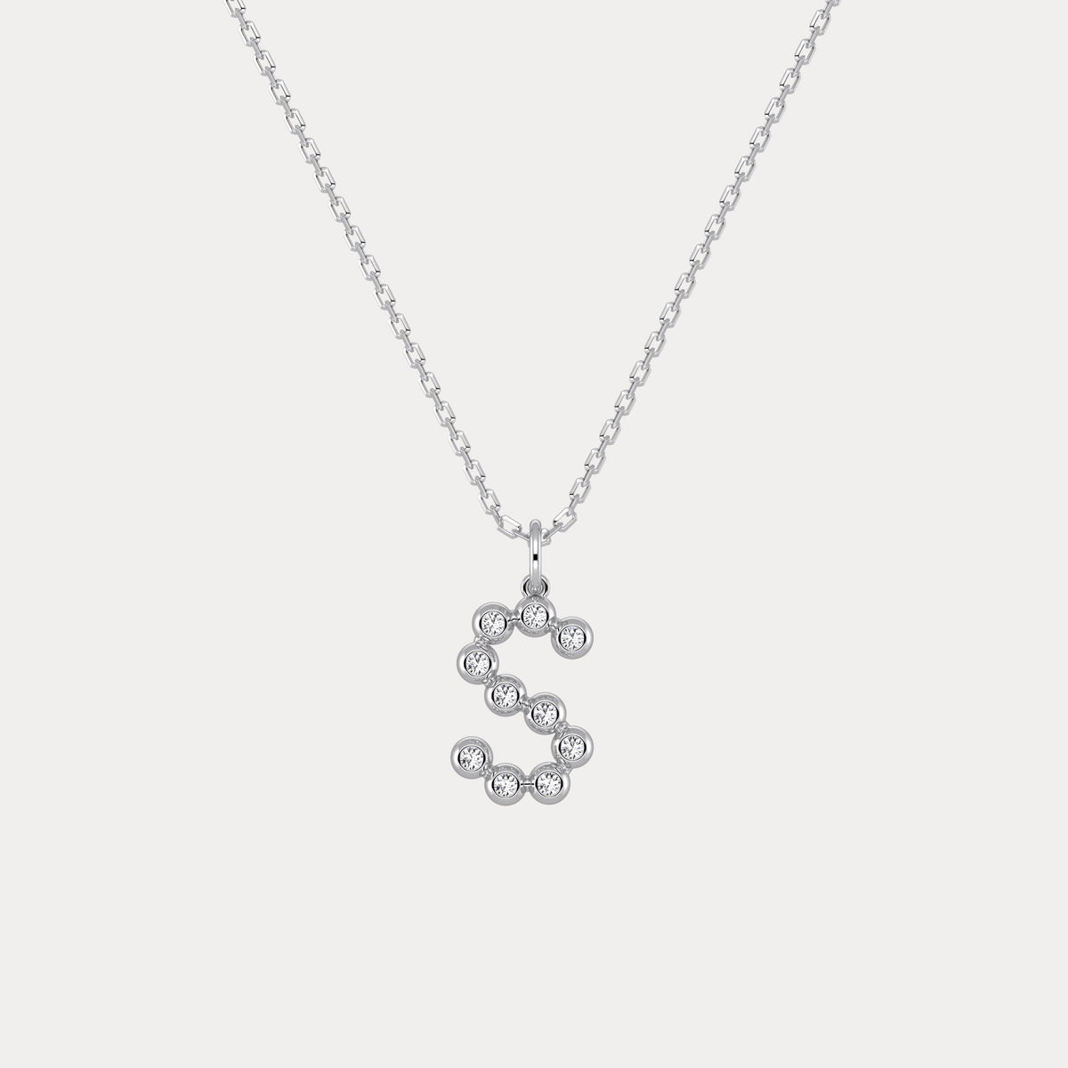 Sterling Silver Initial Letter Necklace – Bubble Pendant - Necklaces