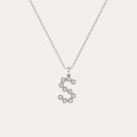 Sterling Silver Initial Letter Necklace – Bubble Pendant - Necklaces