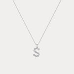 Sterling Silver Initial Letter Necklace – Bubble Pendant - Necklaces