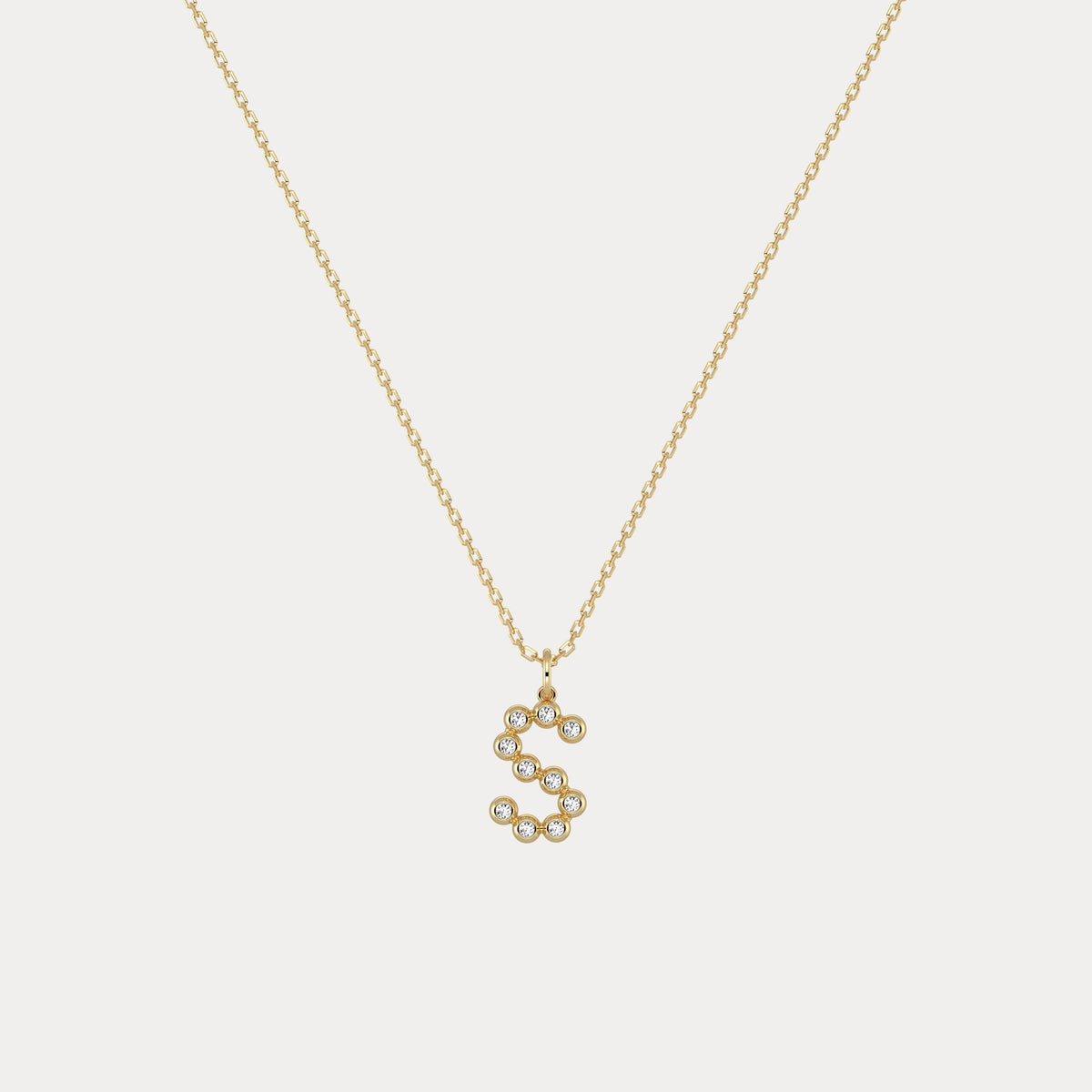 Sterling Silver Initial Letter Necklace – Bubble Pendant - Necklaces