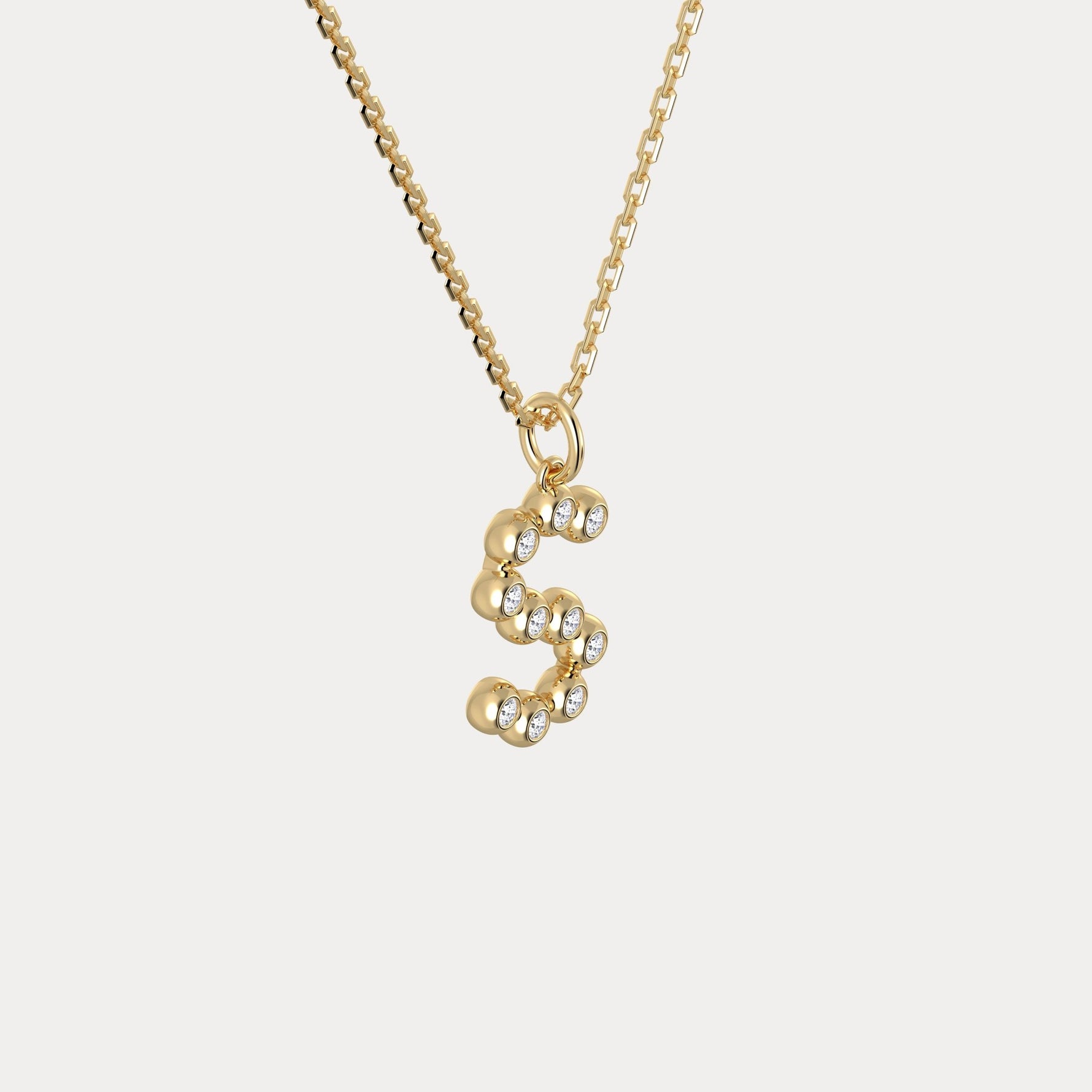 Sterling Silver Initial Letter Necklace – Bubble Pendant - Necklaces