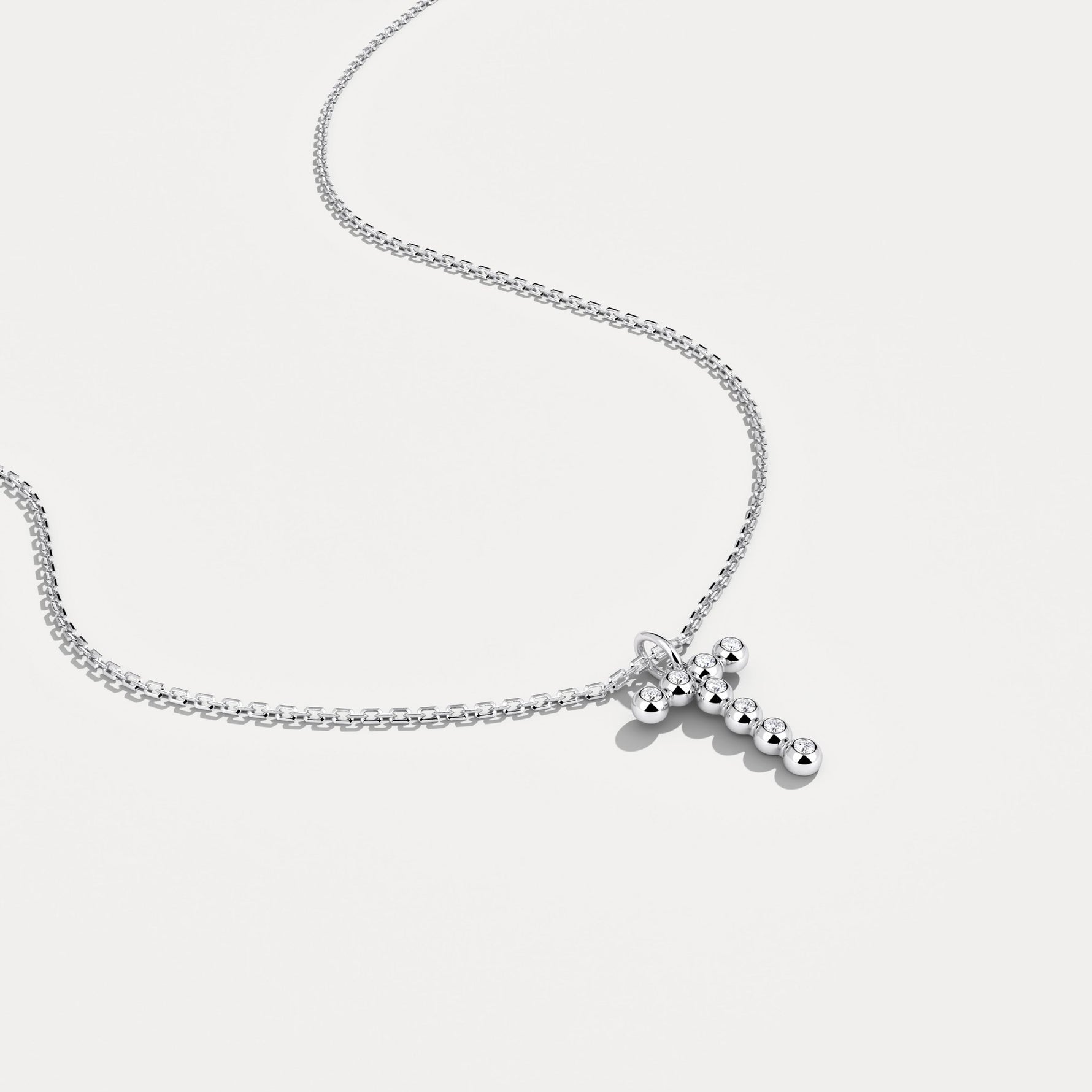 Sterling Silver Initial Letter Necklace – Bubble Pendant - Necklaces