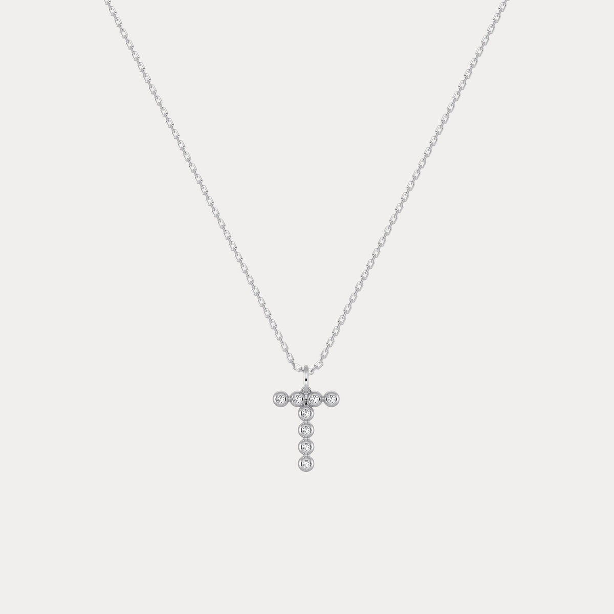 Letter T Initial Necklace Bubble Pendant - Necklaces