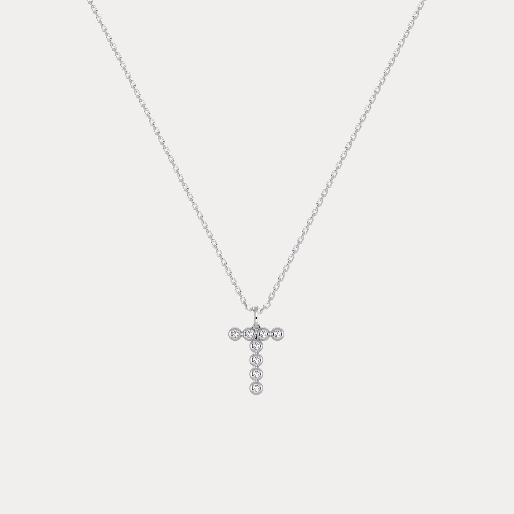 Letter T Initial Necklace Bubble Pendant - Necklaces