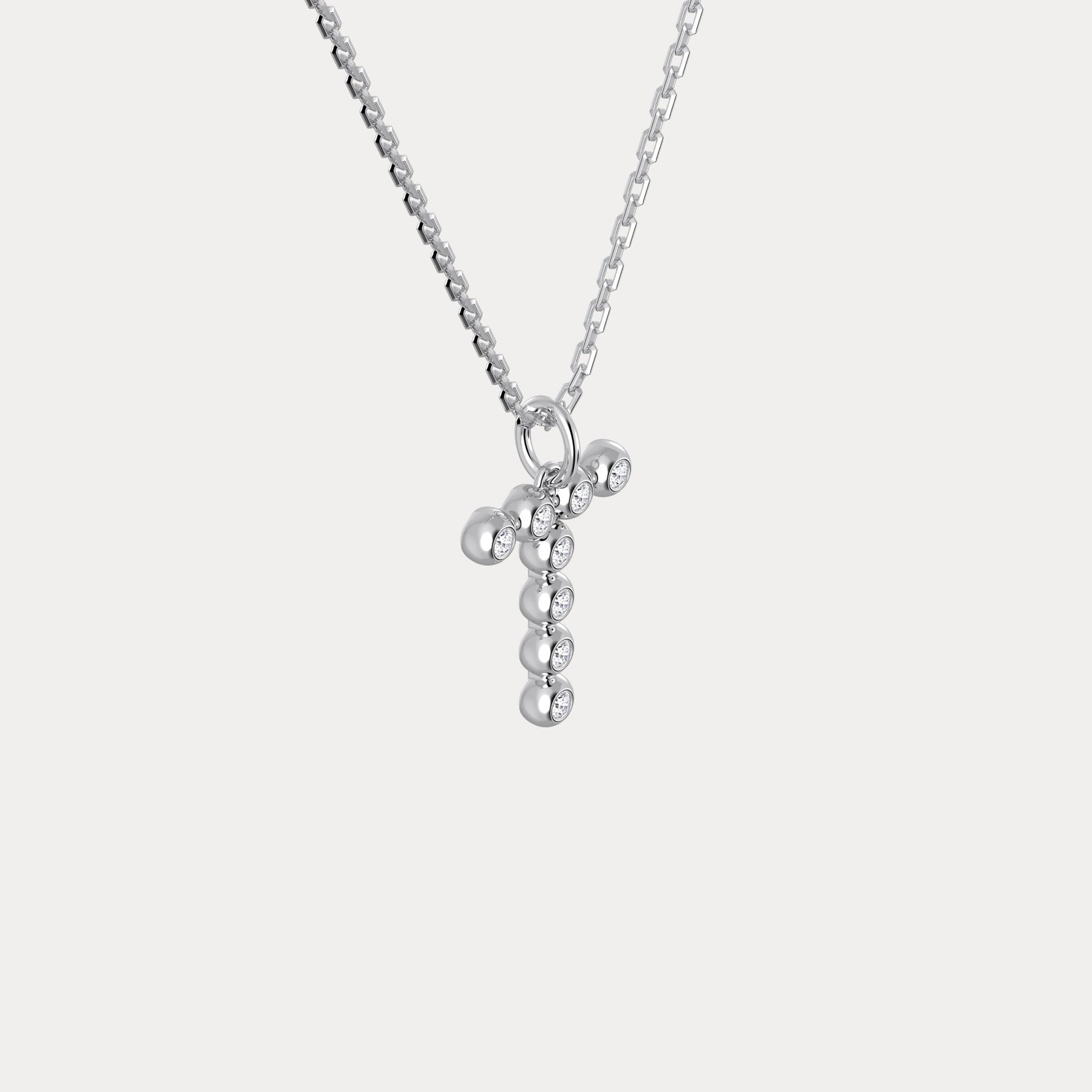 Letter T Initial Necklace Bubble Pendant - Necklaces