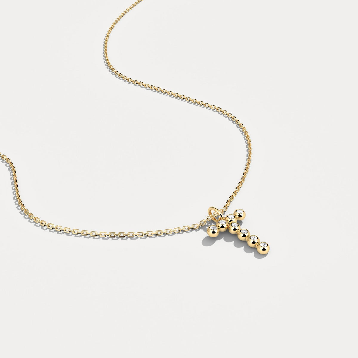 Letter T Initial Necklace Bubble Pendant - Necklaces