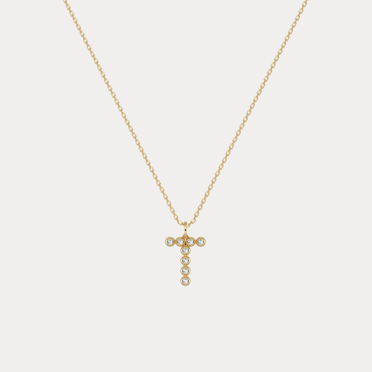 Letter T Initial Necklace Bubble Pendant - Necklaces