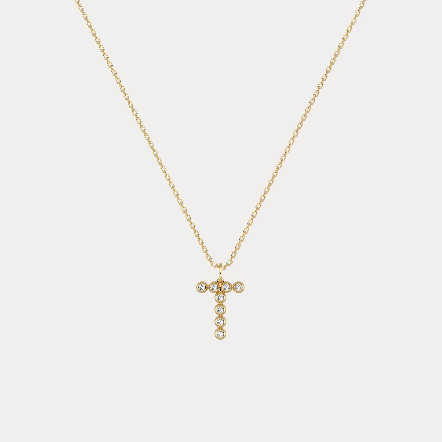 Letter T Initial Necklace Bubble Pendant - Necklaces