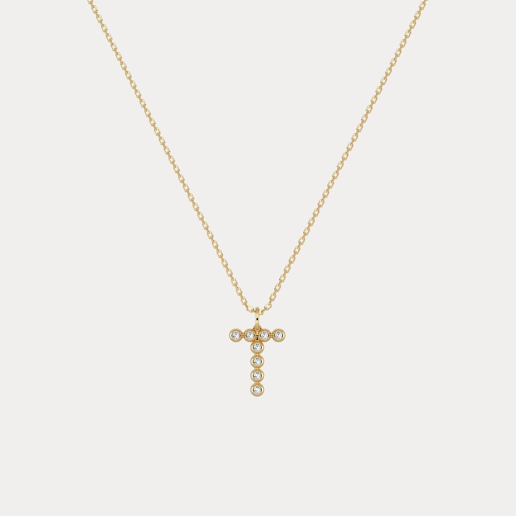 Letter T Initial Necklace Bubble Pendant - Necklaces