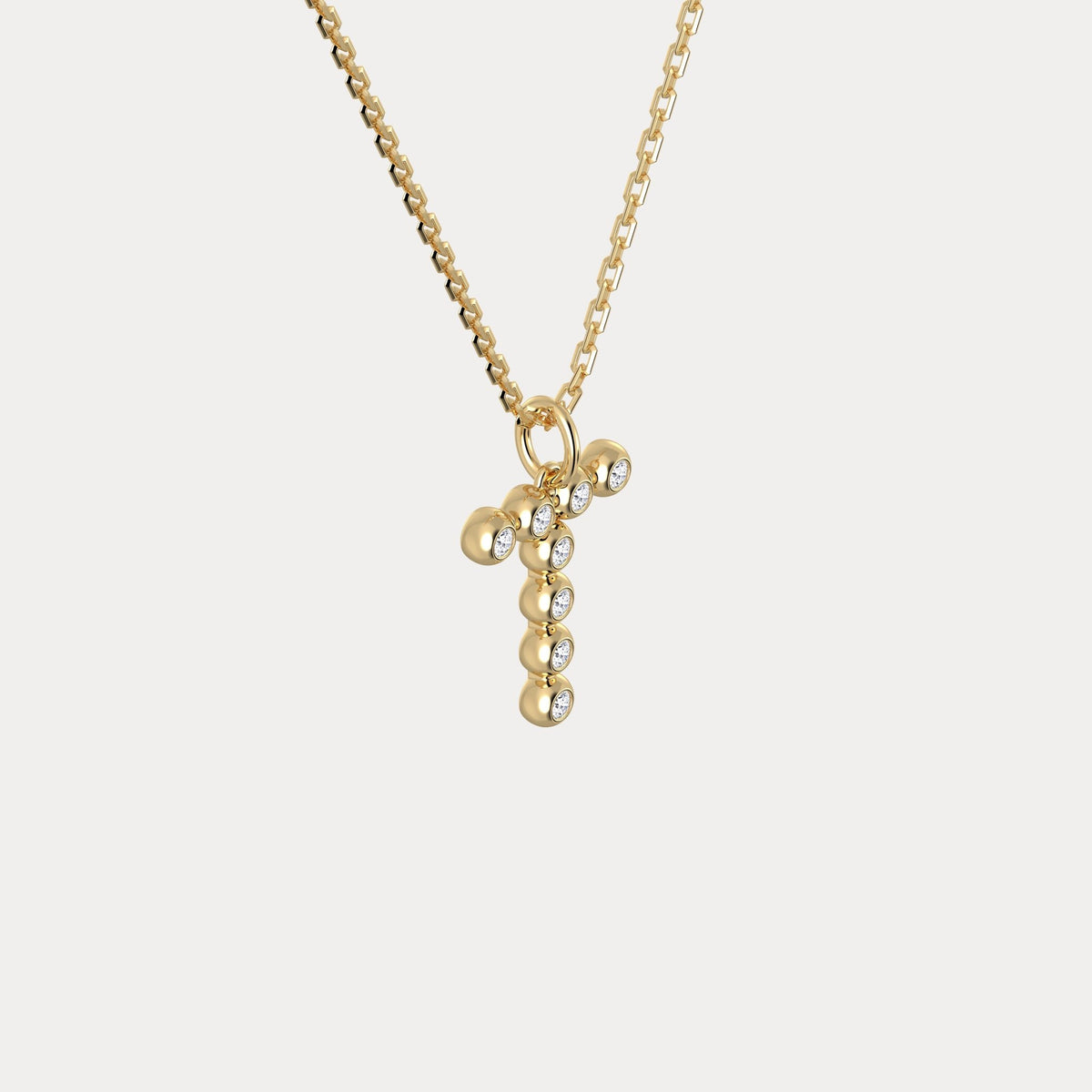 Letter T Initial Necklace Bubble Pendant - Necklaces