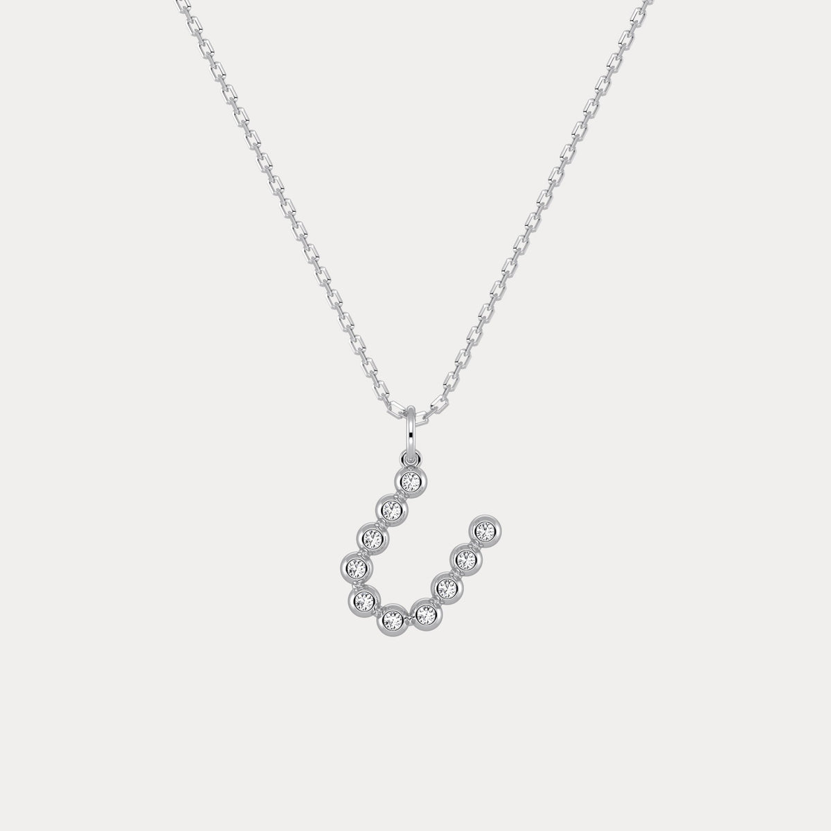 Sterling Silver Initial Letter Necklace – Bubble Pendant - Necklaces