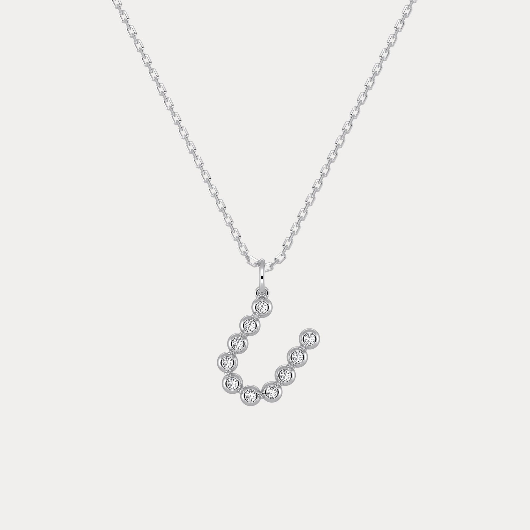 Sterling Silver Initial Letter Necklace – Bubble Pendant - Necklaces