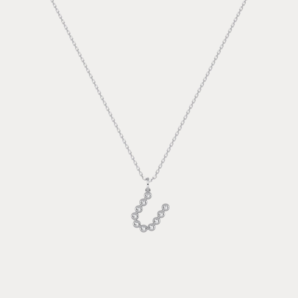 Sterling Silver Initial Letter Necklace – Bubble Pendant - Necklaces