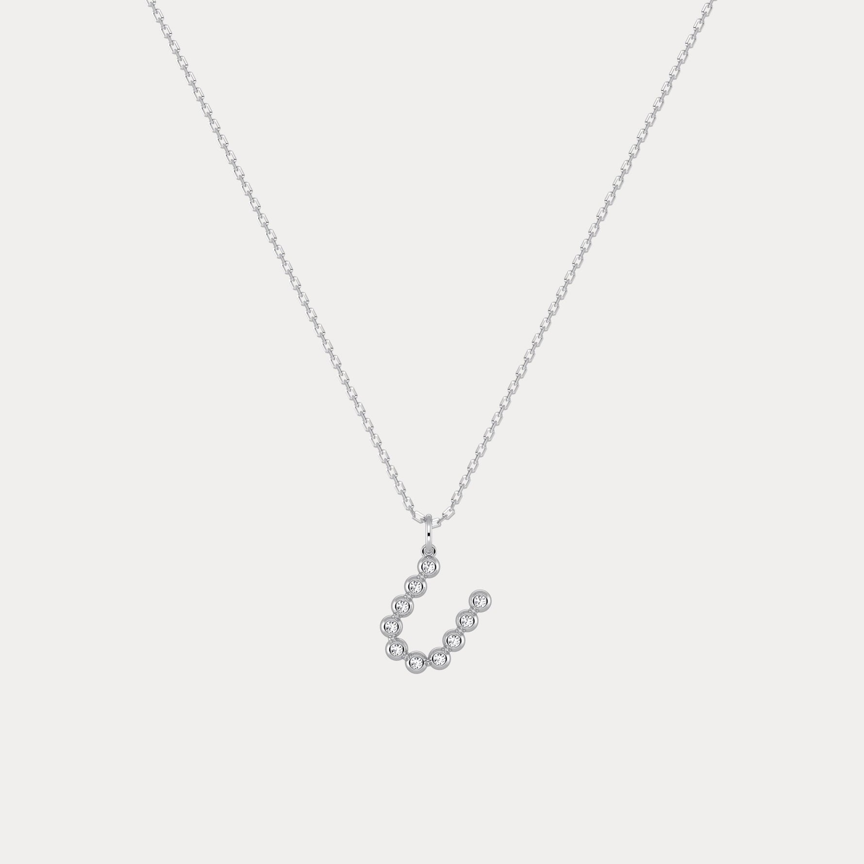 Sterling Silver Initial Letter Necklace – Bubble Pendant - Necklaces