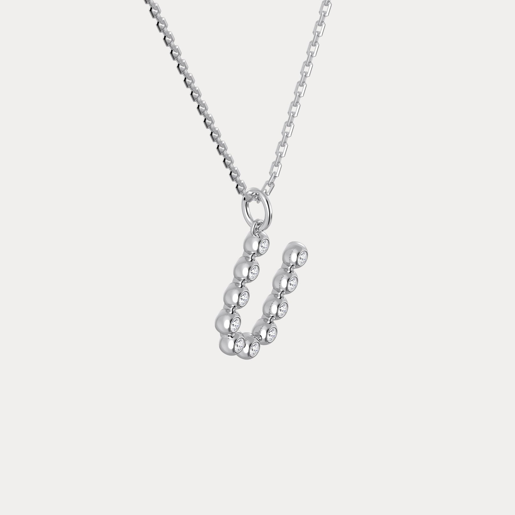 Sterling Silver Initial Letter Necklace – Bubble Pendant - Necklaces