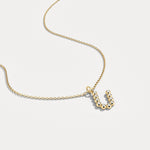 Sterling Silver Initial Letter Necklace – Bubble Pendant - Necklaces