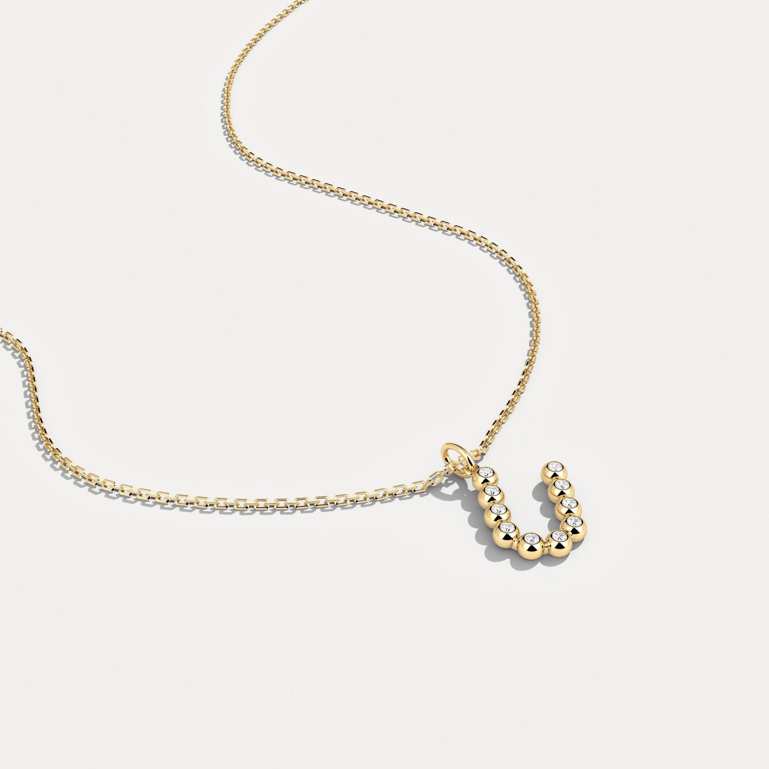 Sterling Silver Initial Letter Necklace – Bubble Pendant - Necklaces