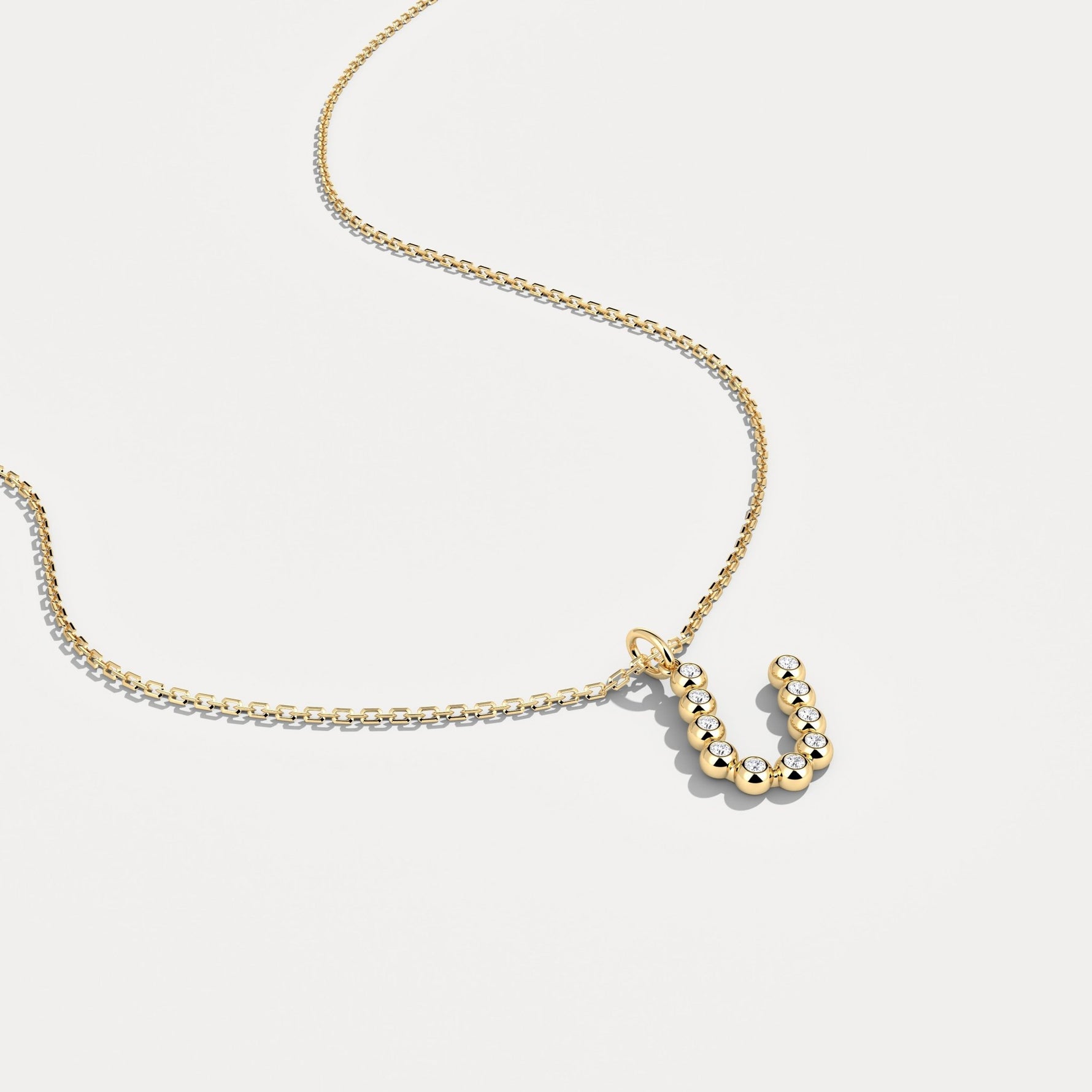 Sterling Silver Initial Letter Necklace – Bubble Pendant - Necklaces