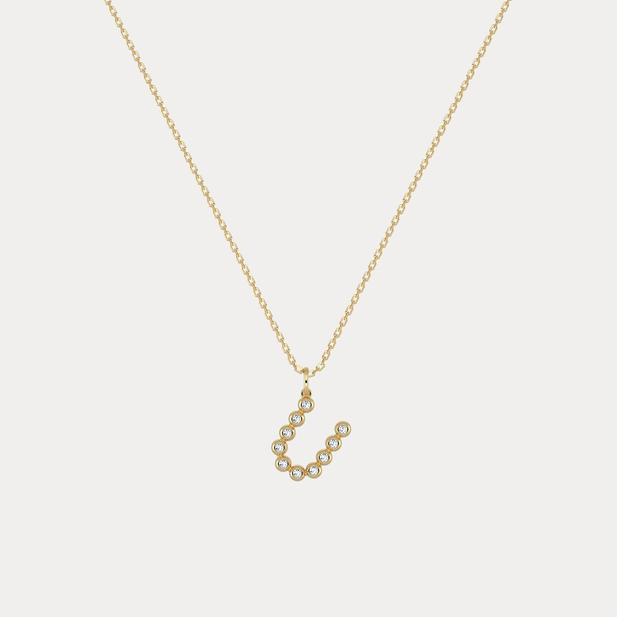 Sterling Silver Initial Letter Necklace – Bubble Pendant - Necklaces