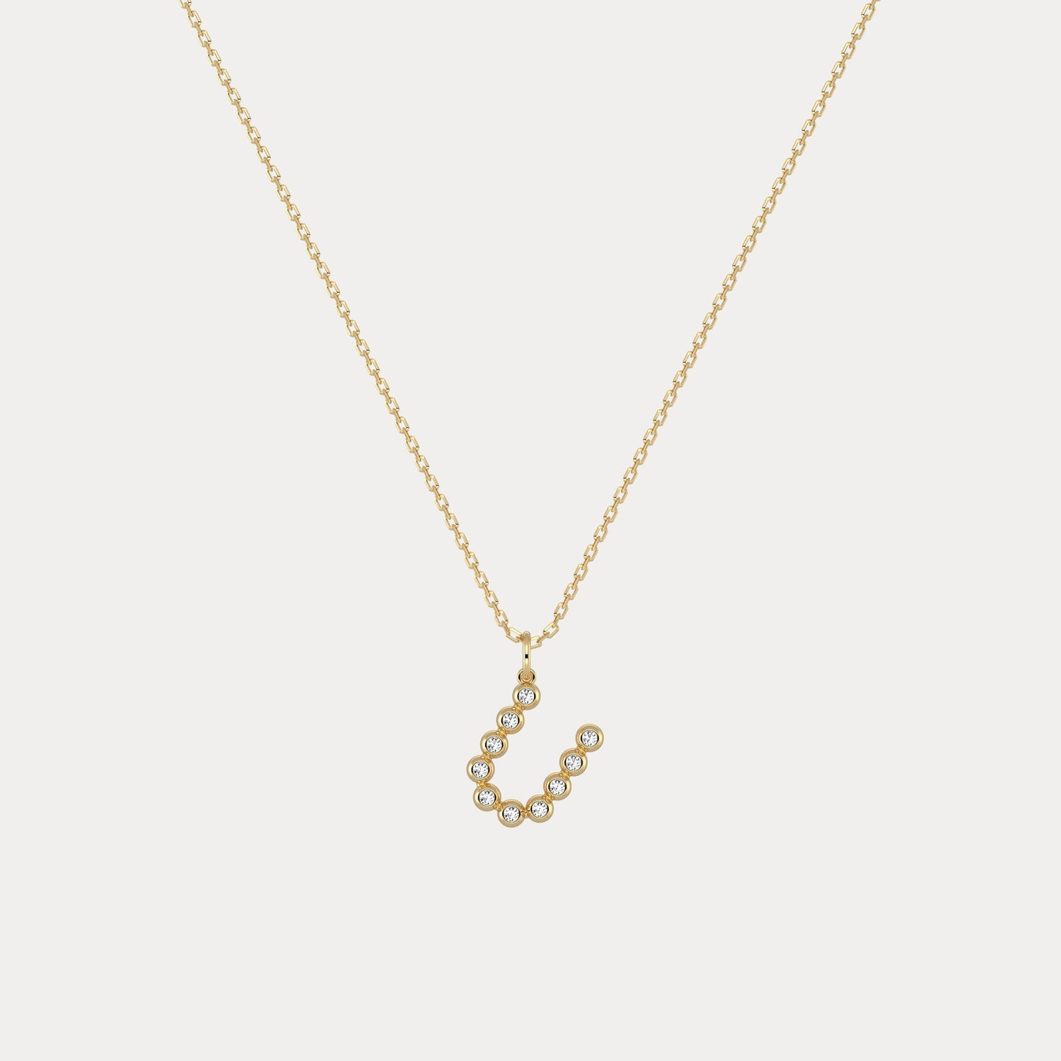 Sterling Silver Initial Letter Necklace – Bubble Pendant - Necklaces