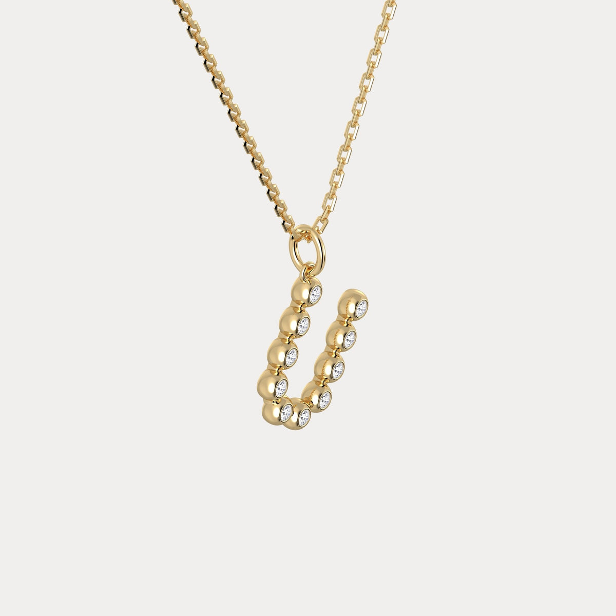 Sterling Silver Initial Letter Necklace – Bubble Pendant - Necklaces