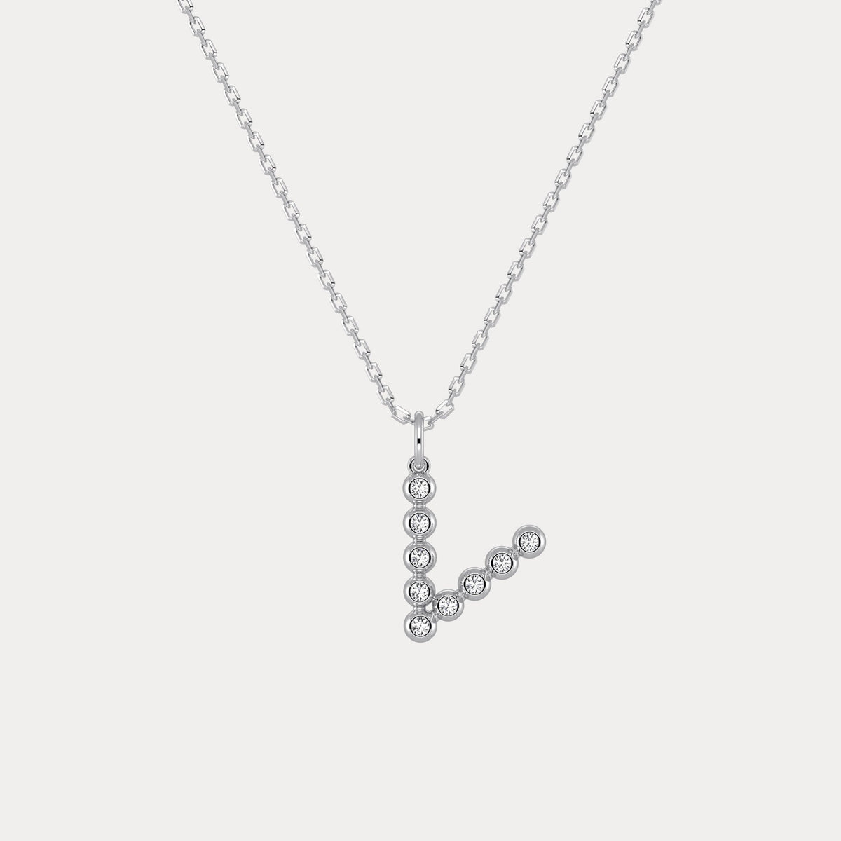 Sterling Silver Initial Letter Necklace – Bubble Pendant - Necklaces