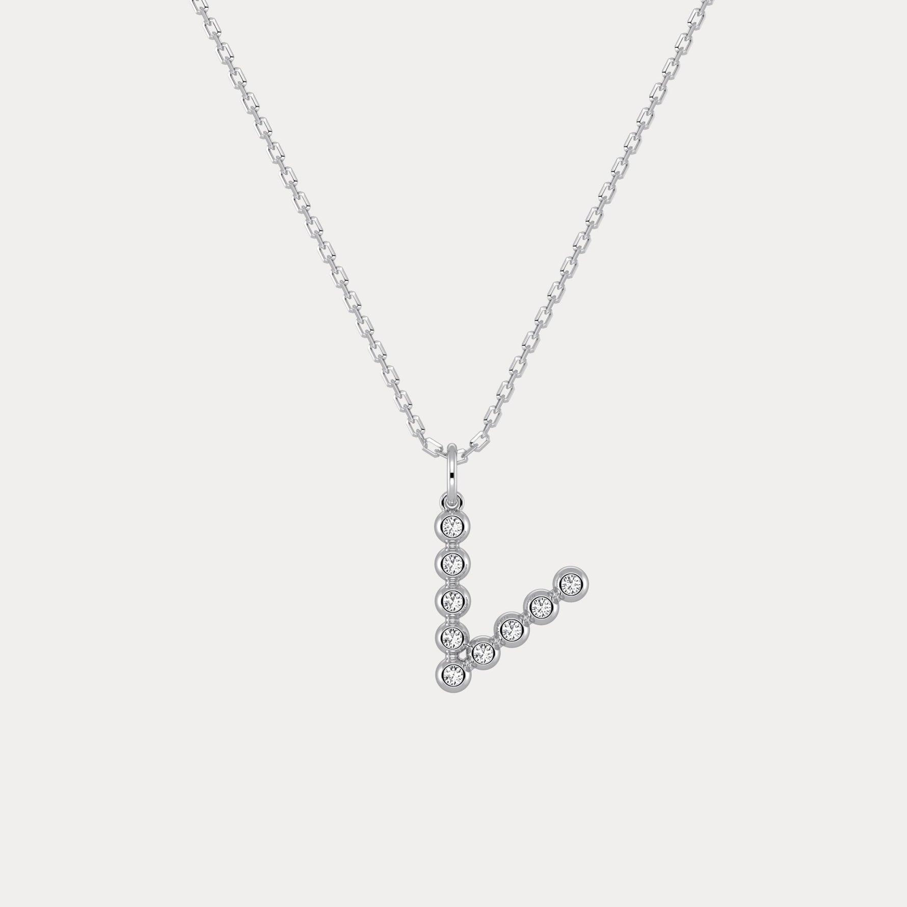 Sterling Silver Initial Letter Necklace – Bubble Pendant - Necklaces