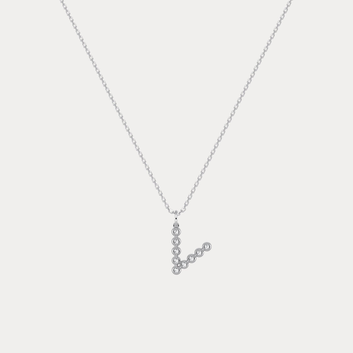 Sterling Silver Initial Letter Necklace – Bubble Pendant - Necklaces
