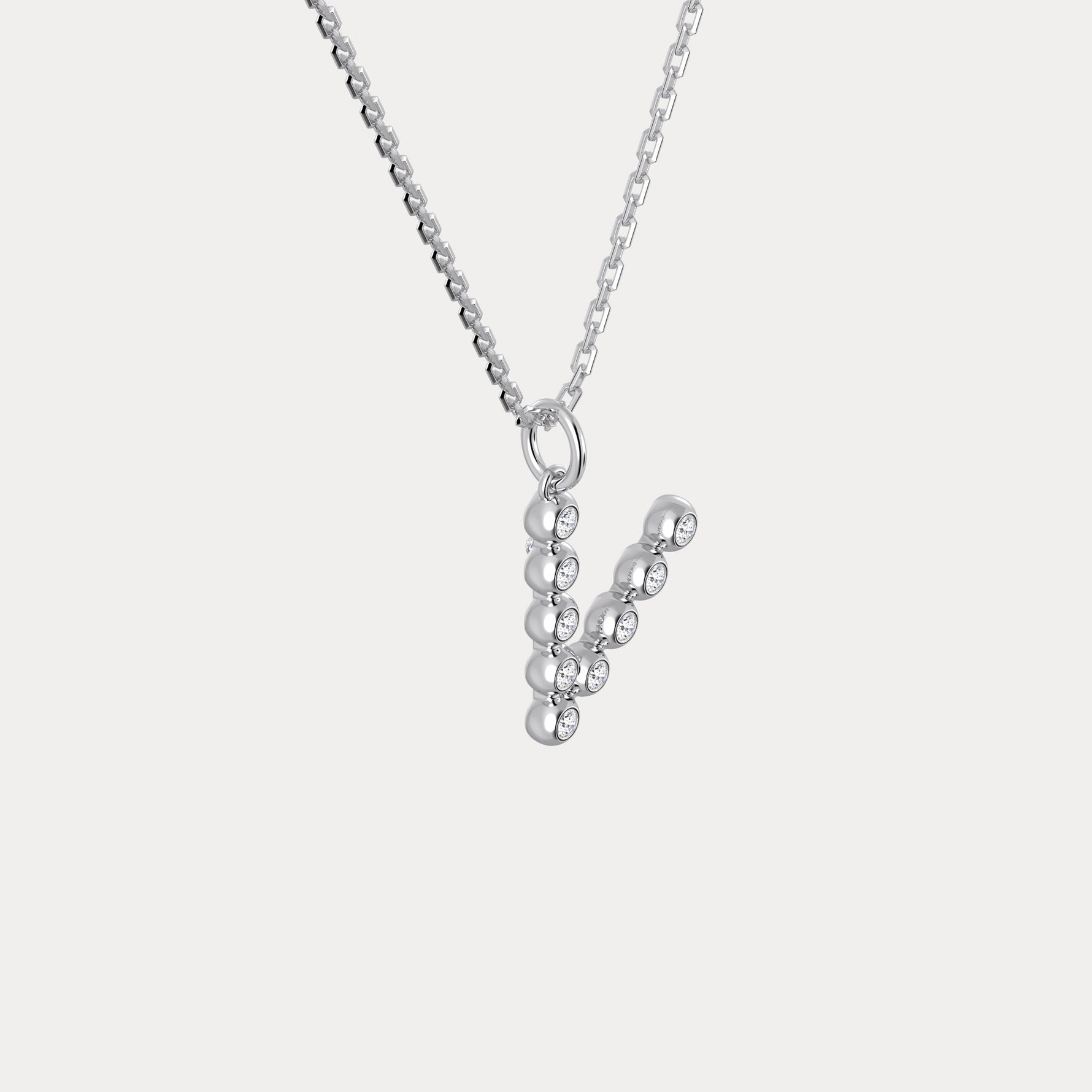 Sterling Silver Initial Letter Necklace – Bubble Pendant - Necklaces