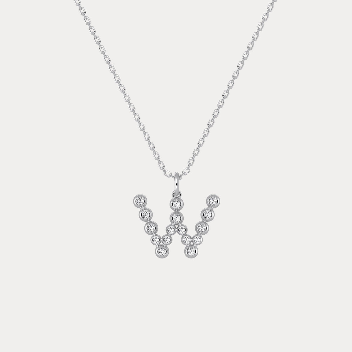 Sterling Silver Initial Letter Necklace – Bubble Pendant - Necklaces