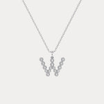Sterling Silver Initial Letter Necklace – Bubble Pendant - Necklaces