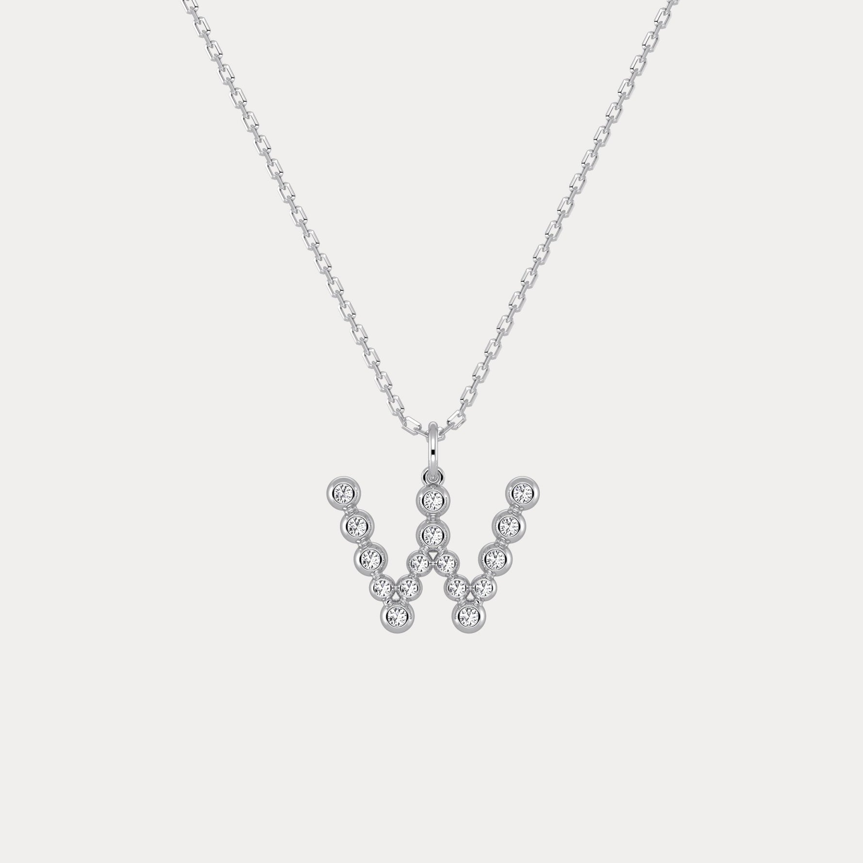 Sterling Silver Initial Letter Necklace – Bubble Pendant - Necklaces