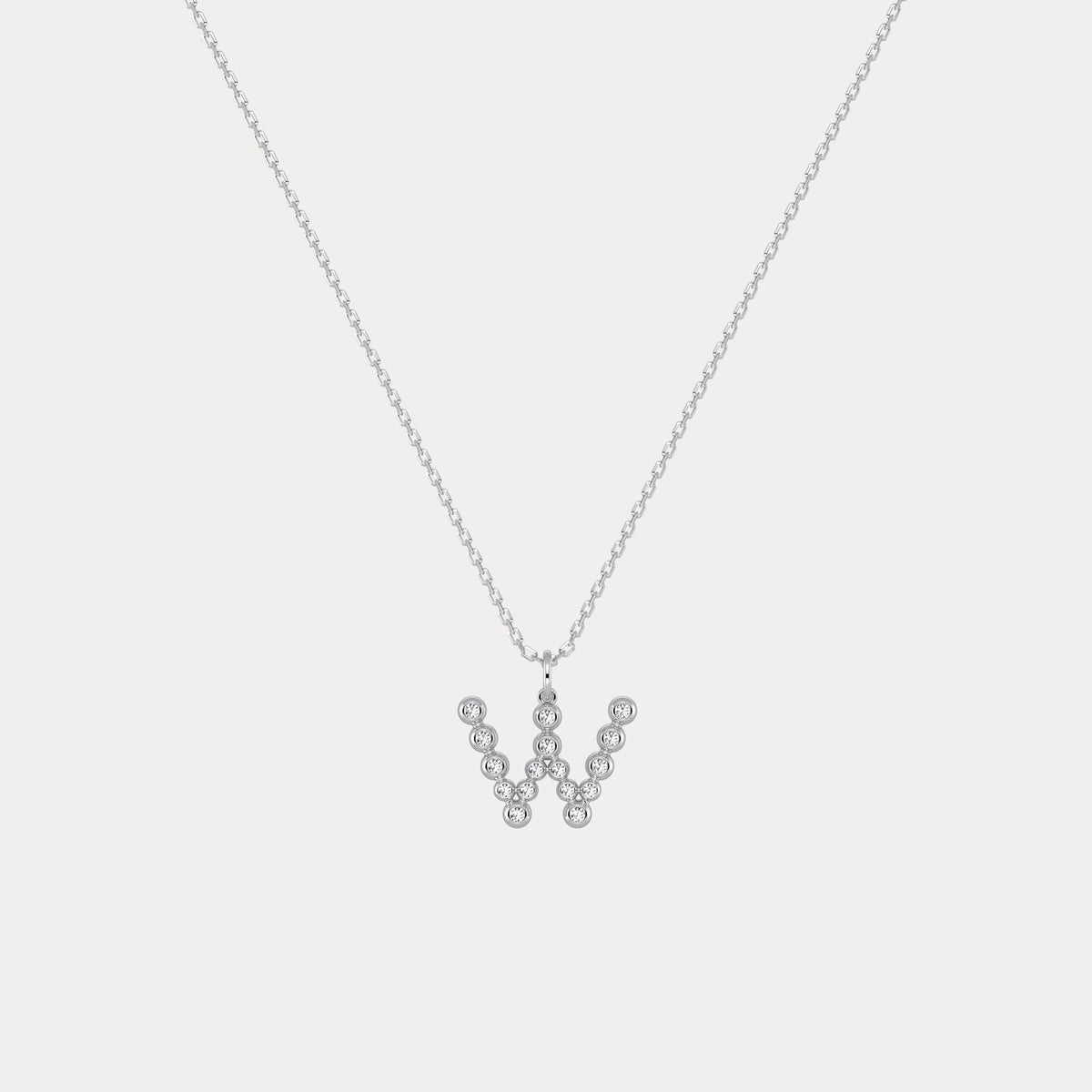 Sterling Silver Initial Letter Necklace – Bubble Pendant - Necklaces