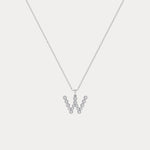 Sterling Silver Initial Letter Necklace – Bubble Pendant - Necklaces