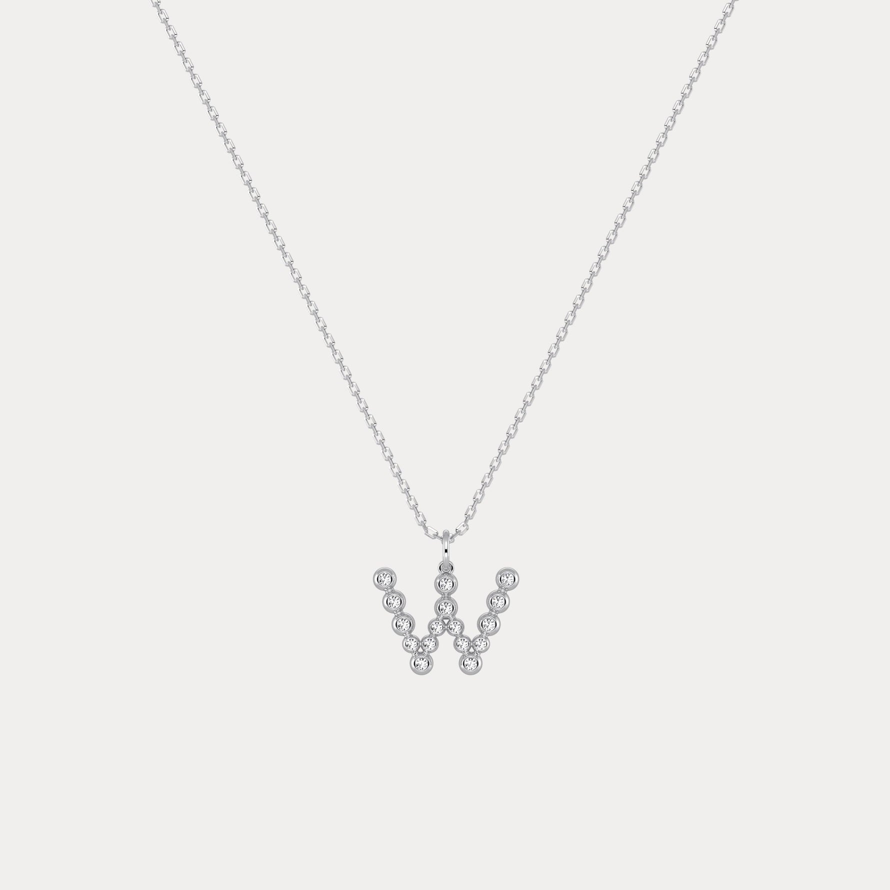 Sterling Silver Initial Letter Necklace – Bubble Pendant - Necklaces