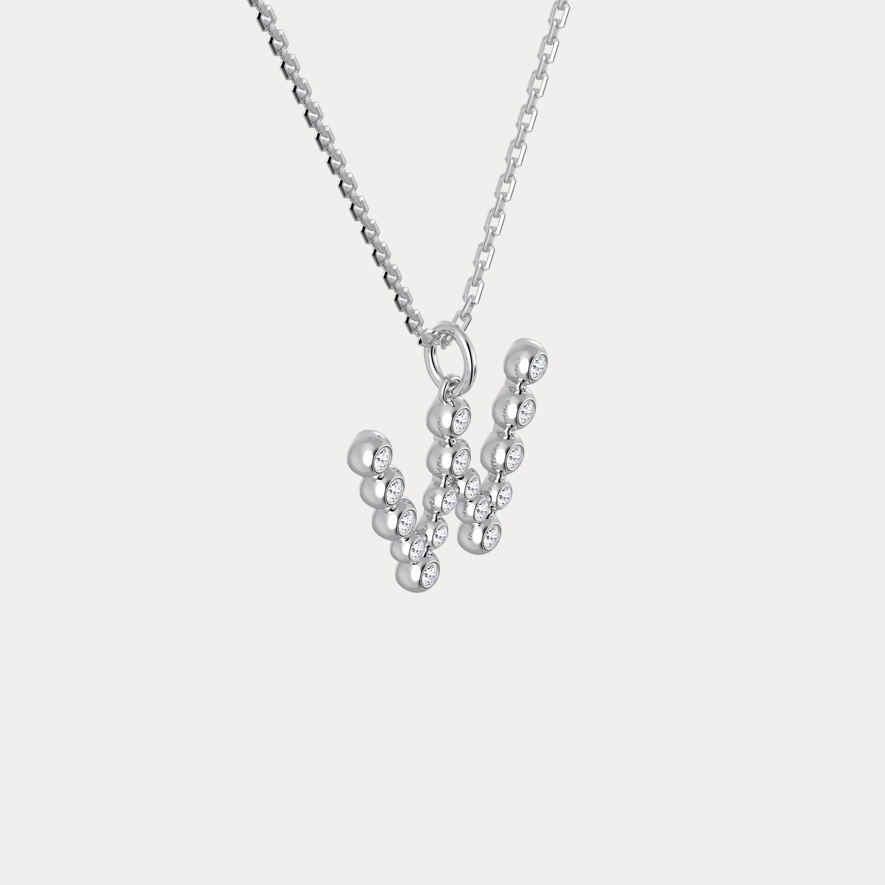 Sterling Silver Initial Letter Necklace – Bubble Pendant - Necklaces