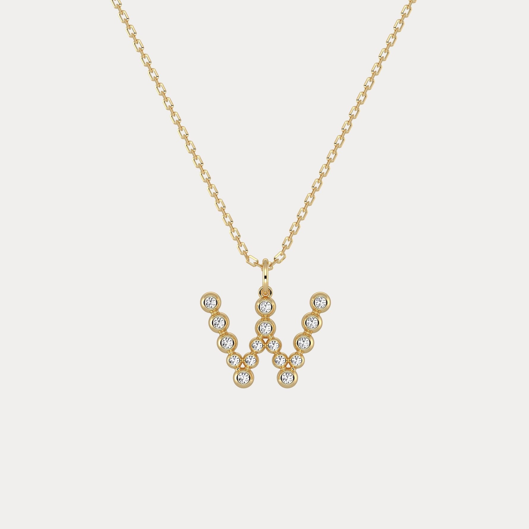 Sterling Silver Initial Letter Necklace – Bubble Pendant - Necklaces