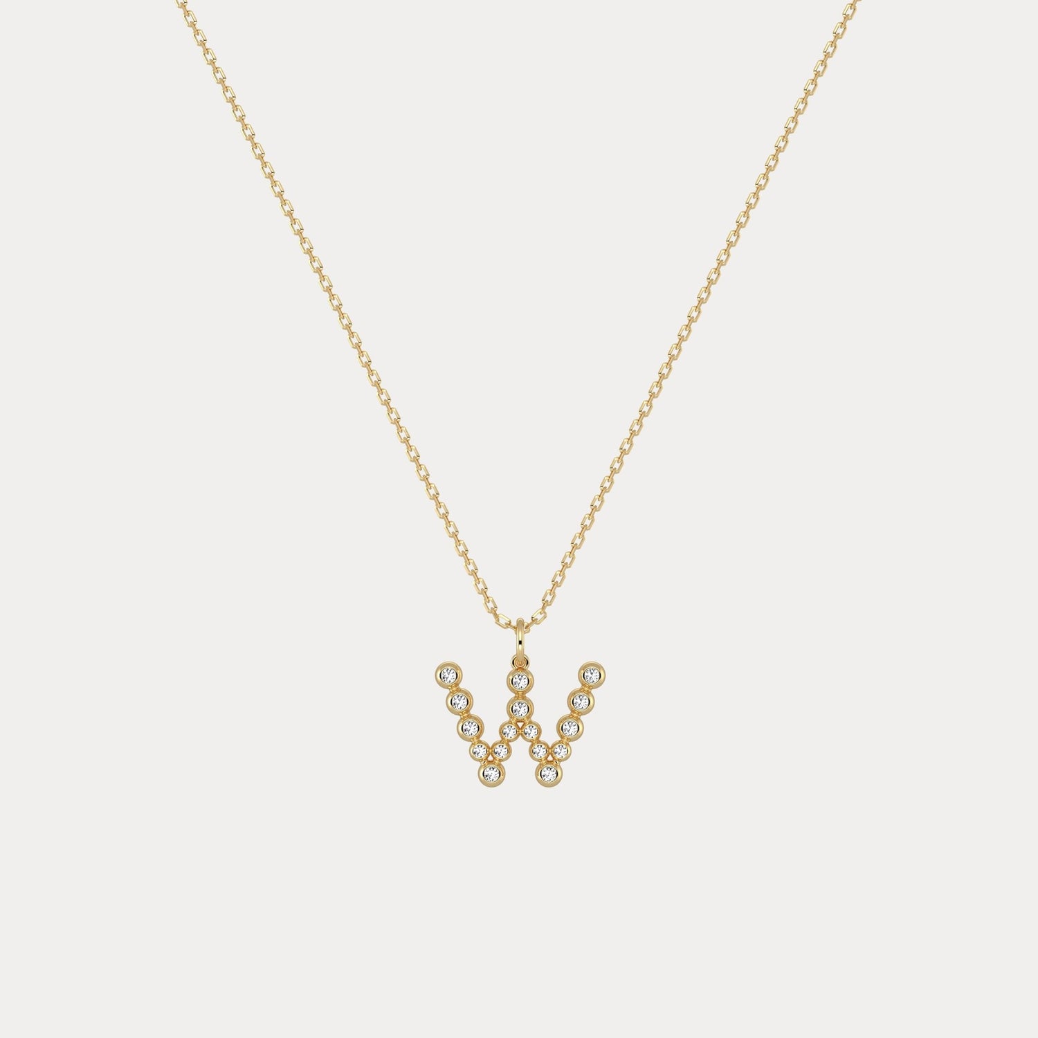 Sterling Silver Initial Letter Necklace – Bubble Pendant - Necklaces