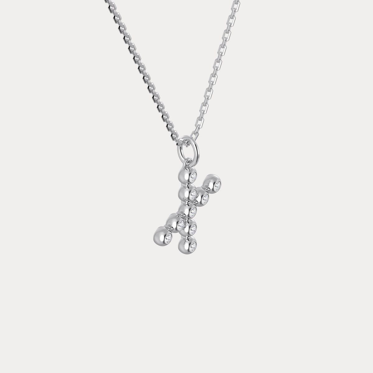 Sterling Silver Initial Letter Necklace – Bubble Pendant - Necklaces
