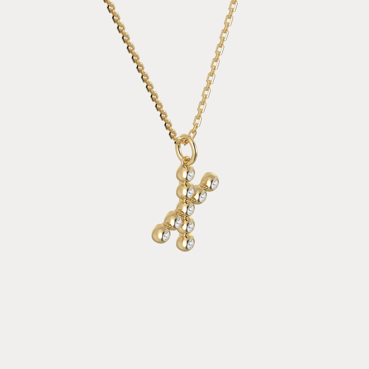 Sterling Silver Initial Letter Necklace – Bubble Pendant - Necklaces