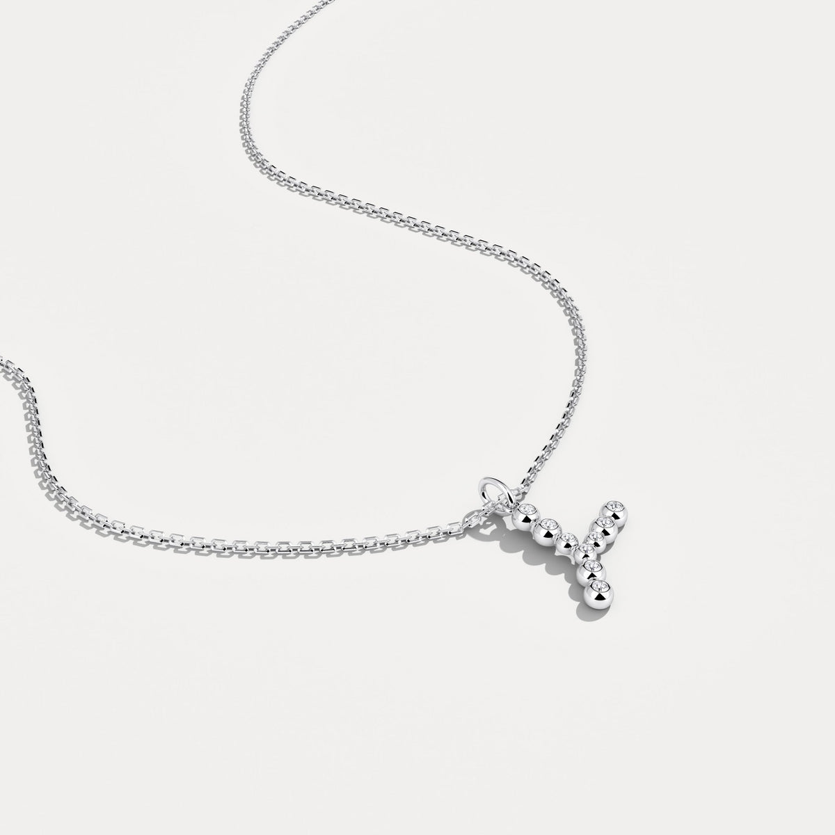 Sterling Silver Initial Letter Necklace – Bubble Pendant - Necklaces