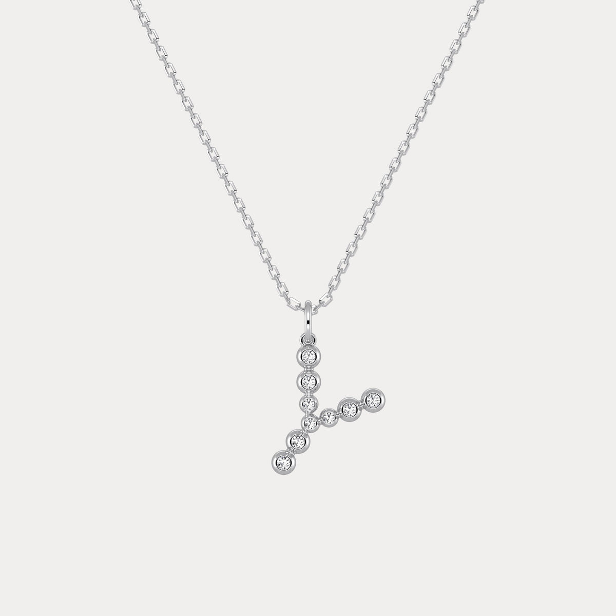 Sterling Silver Initial Letter Necklace – Bubble Pendant - Necklaces